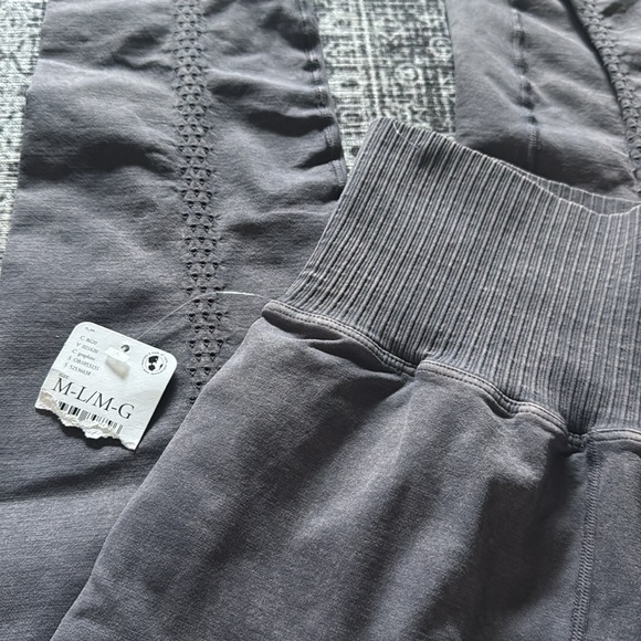 Free People Gray Ribbed Pants - Picture 3 of 4
